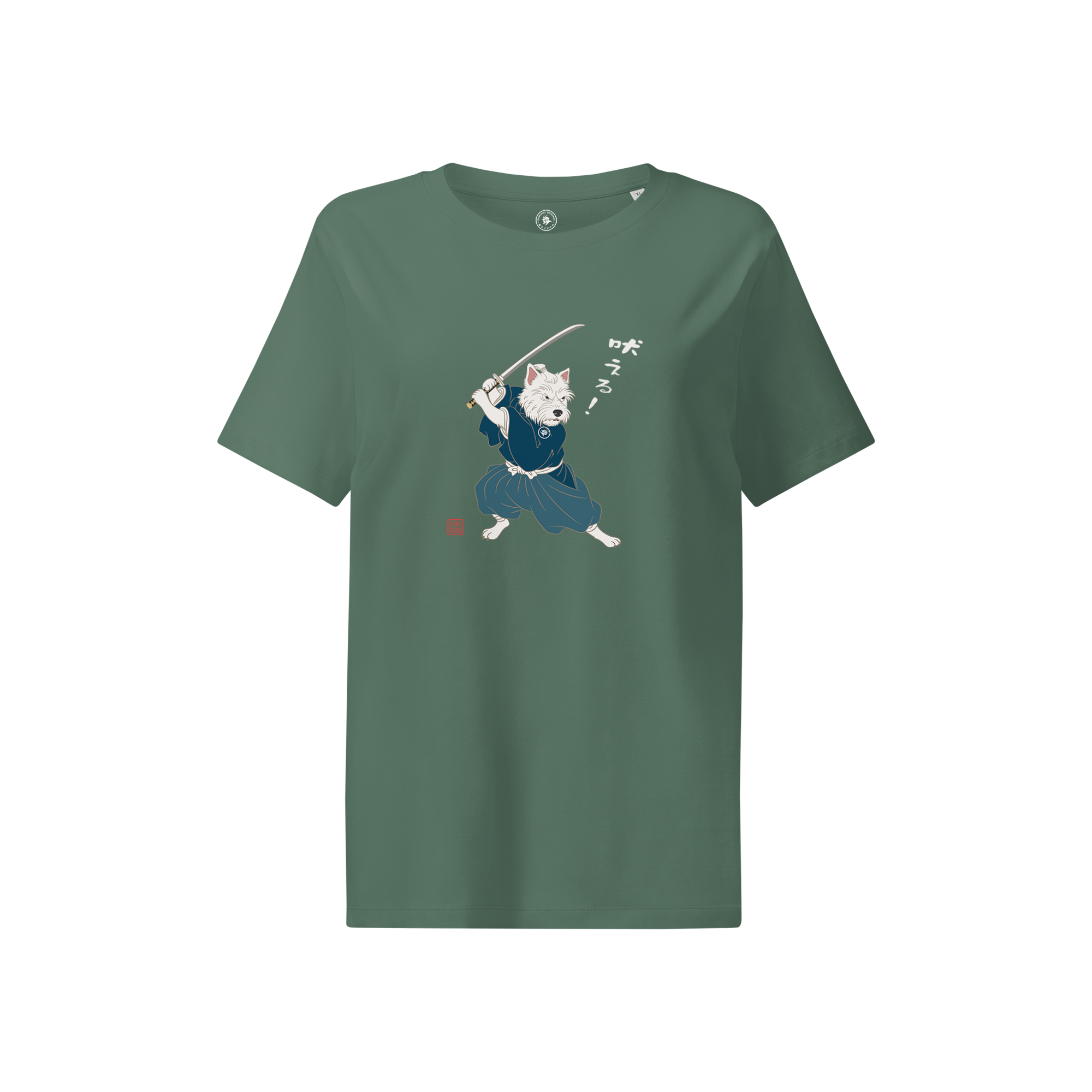 Westie Samurai Women s Organic T Shirt Japanese Dog Art Tee Samurai westie-samurai-women-s-organic-t-shirt-japanese-dog-art-tee-samurai