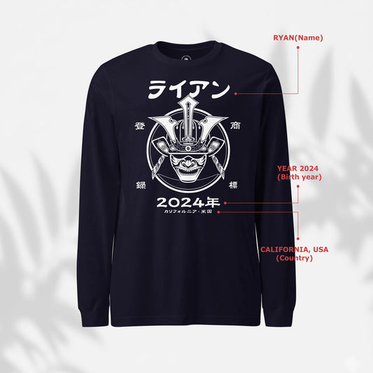 Japanese Custom Name Unisex Long Sleeve Tee No.3