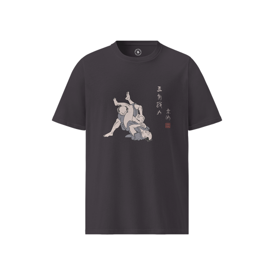 Triangle Choke Ukiyo-e Jiu-Jitsu Organic T-shirt Anthracite - Samurai Original