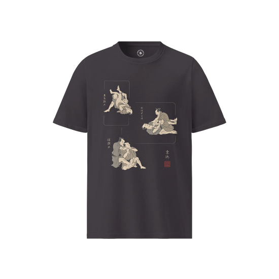 BJJ Ukiyo-e Skills Organic T-shirt Anthracite - Samurai Original