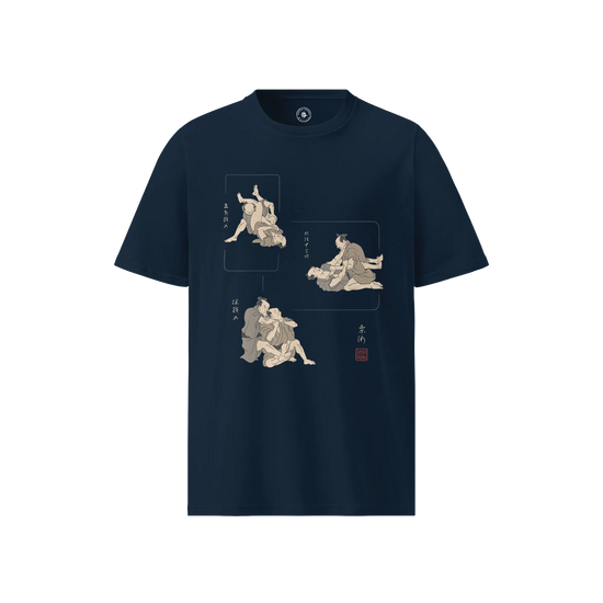 BJJ Ukiyo-e Skills Organic T-shirt French Navy - Samurai Original