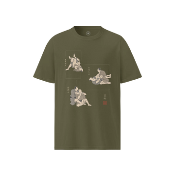 BJJ Ukiyo-e Skills Organic T-shirt Khaki - Samurai Original