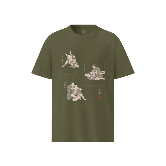 BJJ Ukiyo-e Skills Organic T-shirt Khaki - Samurai Original