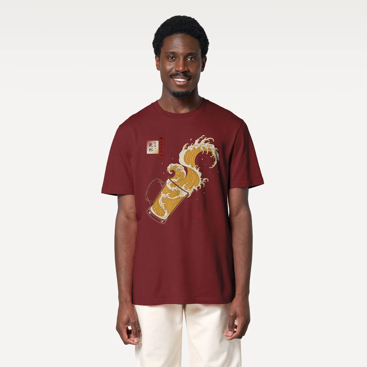 Beer Wave Ukiyo-e Organic T-Shirt - Samurai Original