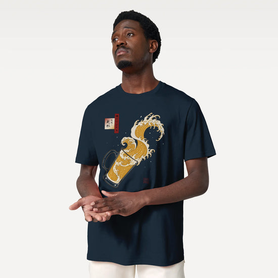 Beer Wave Ukiyo-e Organic T-Shirt - Samurai Original