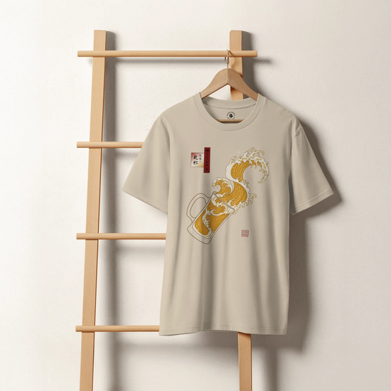 Beer Wave Ukiyo-e Organic T-Shirt - Samurai Original