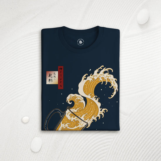 Beer Wave Ukiyo-e Organic T-Shirt - Samurai Original