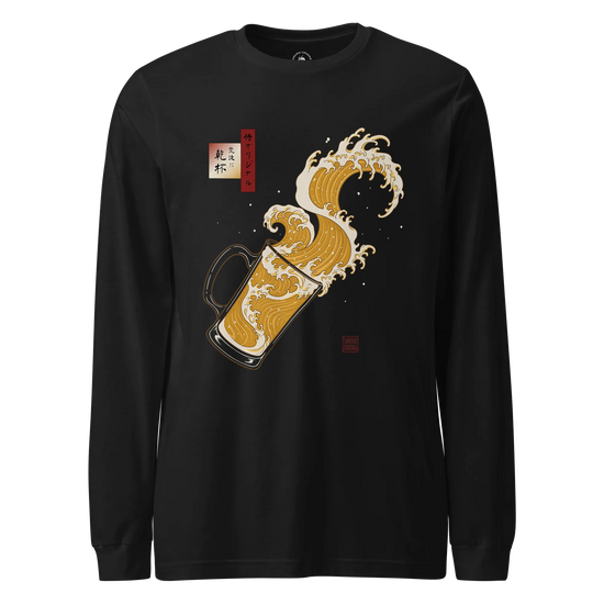 Beer Wave Ukiyo-e Unisex Long Sleeve Tee - Samurai Original
