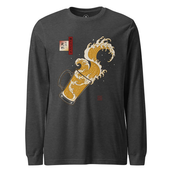 Beer Wave Ukiyo-e Unisex Long Sleeve Tee - Samurai Original