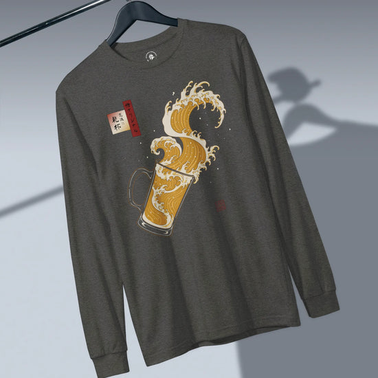 Beer Wave Ukiyo-e Unisex Long Sleeve Tee - Samurai Original