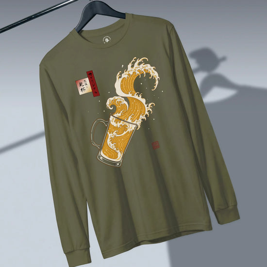 Beer Wave Ukiyo-e Unisex Long Sleeve Tee - Samurai Original