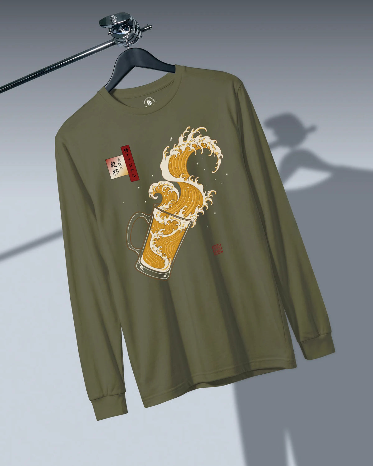 Beer Wave Ukiyo-e Unisex Long Sleeve Tee - Samurai Original