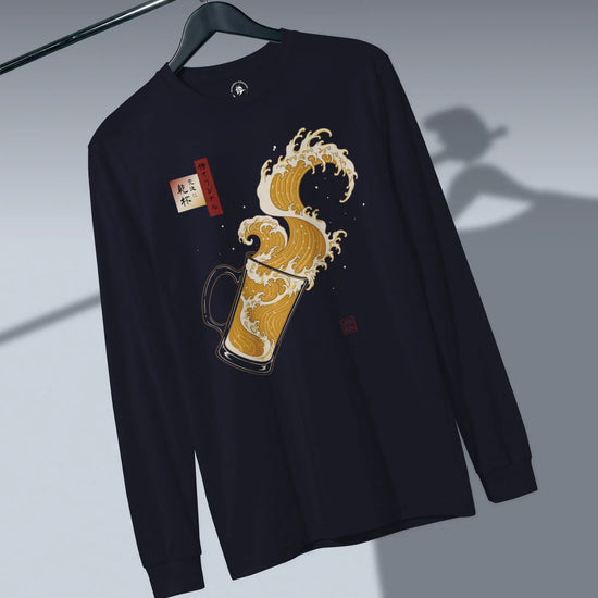 Beer Wave Ukiyo-e Unisex Long Sleeve Tee - Samurai Original