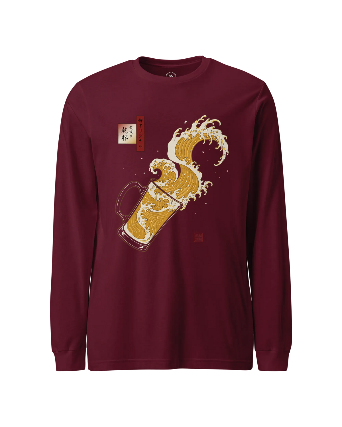 Beer Wave Ukiyo-e Unisex Long Sleeve Tee - Samurai Original