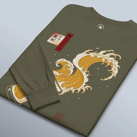 Beer Wave Ukiyo-e Unisex Long Sleeve Tee - Samurai Original