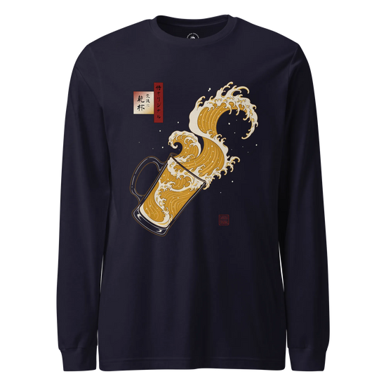 Beer Wave Ukiyo-e Unisex Long Sleeve Tee - Samurai Original