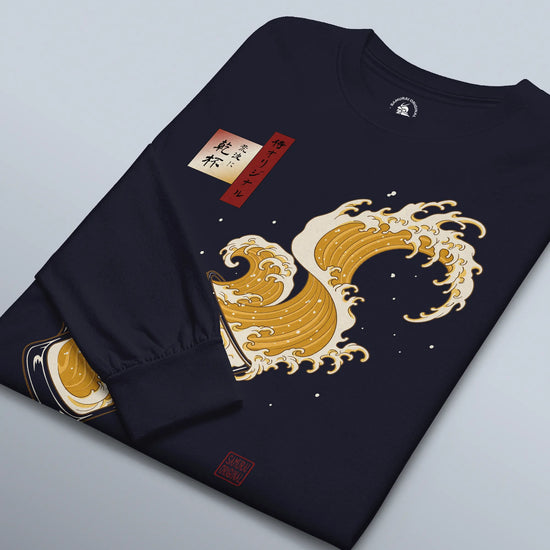 Beer Wave Ukiyo-e Unisex Long Sleeve Tee - Samurai Original