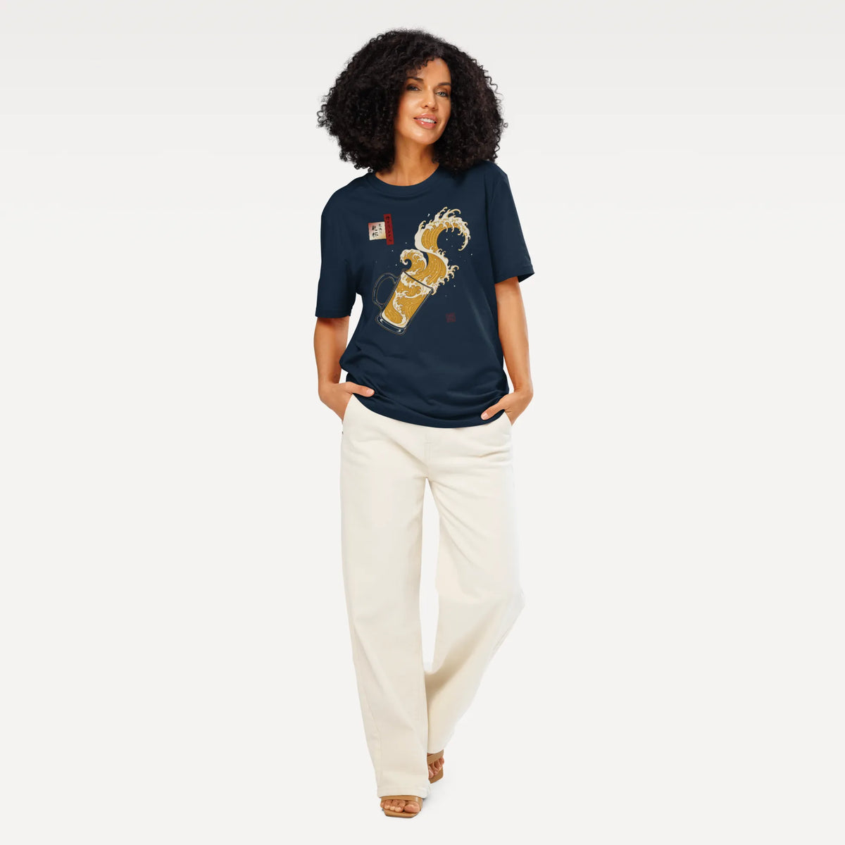 Beer Wave Ukiyo-e Organic T-Shirt - Samurai Original