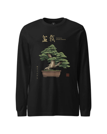 Bonsai Ukiyo-e Japanese Unisex Long Sleeve Tee