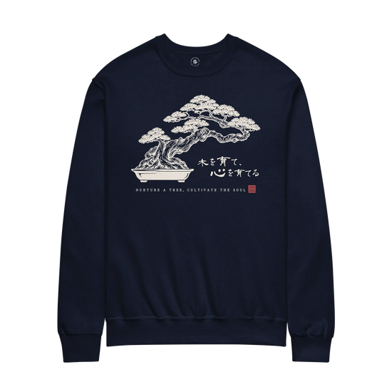 Bonsai – Nurture a Tree Nurture the Soul Unisex Sweatshirt Navy - Samurai Original
