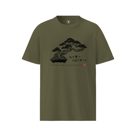 Bonsai – Nurture a Tree Nurture the Soul Organic T-Shirt Khaki - Samurai Original