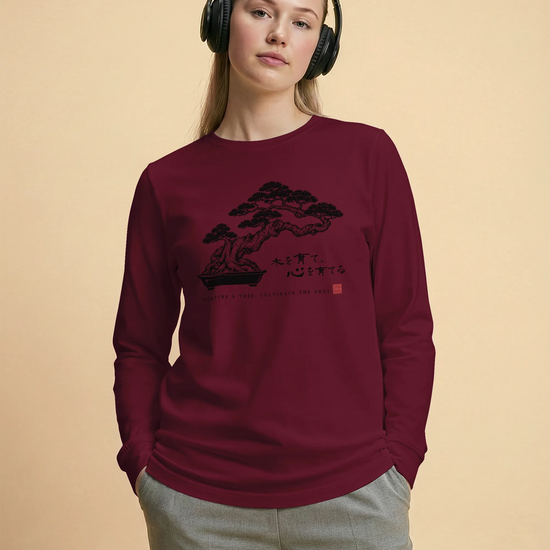 Bonsai – Nurture a Tree Nurture the Soul Unisex Long Sleeve Tee - Samurai Original
