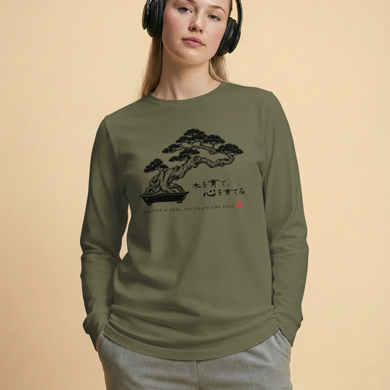 Bonsai – Nurture a Tree Nurture the Soul Unisex Long Sleeve Tee - Samurai Original