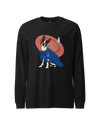 Boston Terrier Funny Dog Japanese Ukiyo-e Unisex Long Sleeve Tee 2 Black - Samurai Original