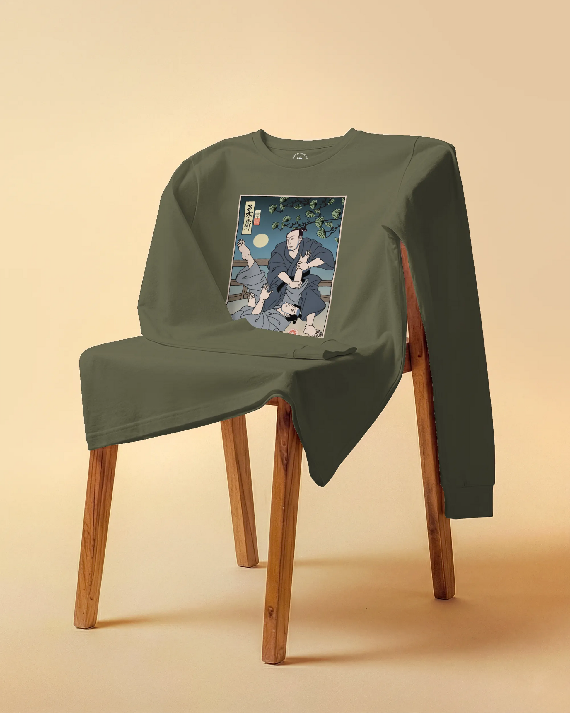 Brazilian Martial Jiu Jitsu 3 Ukiyo-e Unisex Long Sleeve Tee - Samurai Original