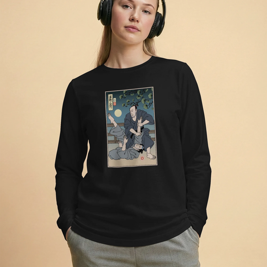 Brazilian Martial Jiu Jitsu 3 Ukiyo-e Unisex Long Sleeve Tee - Samurai Original