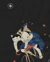 Cat Cycling Funny Japanese Ukiyo-e Unisex Long Sleeve Tee - Samurai Original