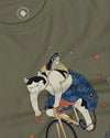 Cat Cycling Funny Japanese Ukiyo-e Unisex Long Sleeve Tee - Samurai Original