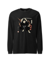 Cat Ninja Japanese Ukiyo-e Unisex Long Sleeve Tee Black - Samurai Original