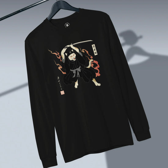 Cat Ninja Japanese Ukiyo-e Unisex Long Sleeve Tee - Samurai Original
