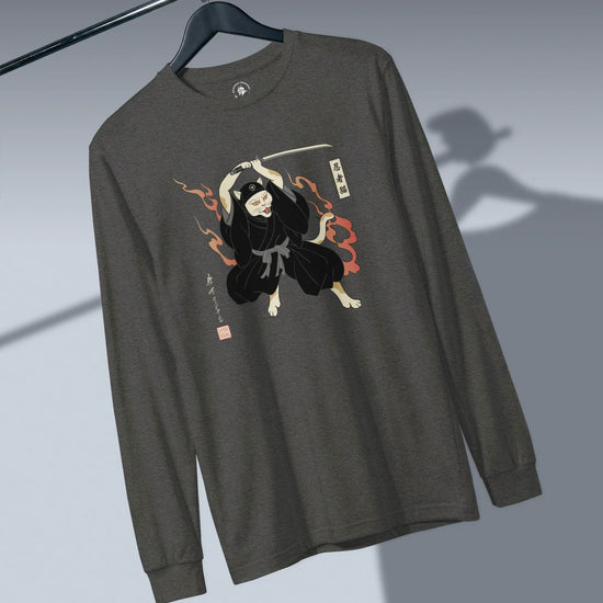 Cat Ninja Japanese Ukiyo-e Unisex Long Sleeve Tee - Samurai Original