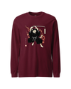 Cat Ninja Japanese Ukiyo-e Unisex Long Sleeve Tee Maroon - Samurai Original