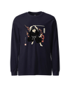 Cat Ninja Japanese Ukiyo-e Unisex Long Sleeve Tee Navy - Samurai Original