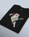 Cat Playing Guitar Japanese Ukiyo-e Unisex Long Sleeve Tee