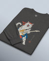 Cat Playing Guitar Japanese Ukiyo-e Unisex Long Sleeve Tee