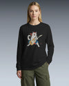 Cat Playing Guitar Japanese Ukiyo-e Unisex Long Sleeve Tee
