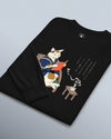 Cat Reading Book Japanese Ukiyo-e Unisex Long Sleeve Tee