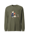 Cat Reading Book Japanese Ukiyo-e Unisex Long Sleeve Tee
