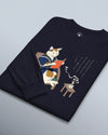 Cat Reading Book Japanese Ukiyo-e Unisex Long Sleeve Tee