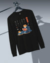 Cat Reading Books Japanese Ukiyo-e Unisex Long Sleeve Tee 2