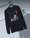 Cat Reading Books Japanese Ukiyo-e Unisex Long Sleeve Tee 2
