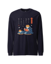 Cat Reading Books Japanese Ukiyo-e Unisex Long Sleeve Tee 2