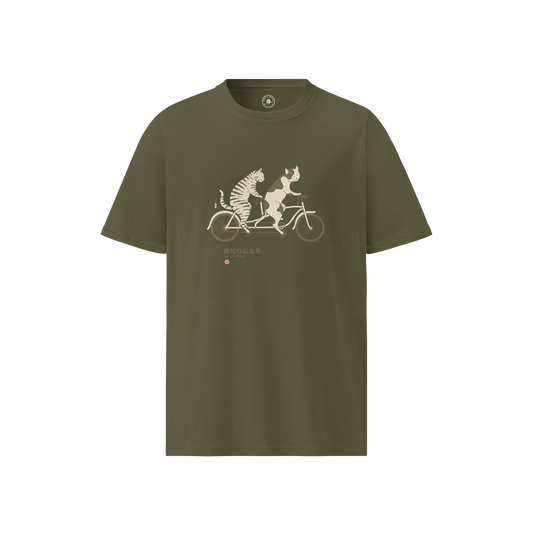 Cat Ride Ukiyo-e Unisex organic t-shirt