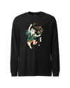 Cat Samurai Ramen Ukiyo-e Unisex Long Sleeve Tee