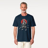 Cat Samurai Sumi-e Japanese Unisex organic t-shirt