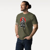 Cat Samurai Sumi-e Japanese Unisex organic t-shirt